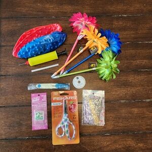 Craft Supplies Bundle with Fiskars Scissors and Susan Bates Stich Markers